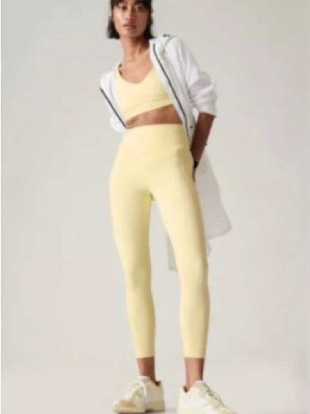 Athleta High-Waist Light Yellow Leggings